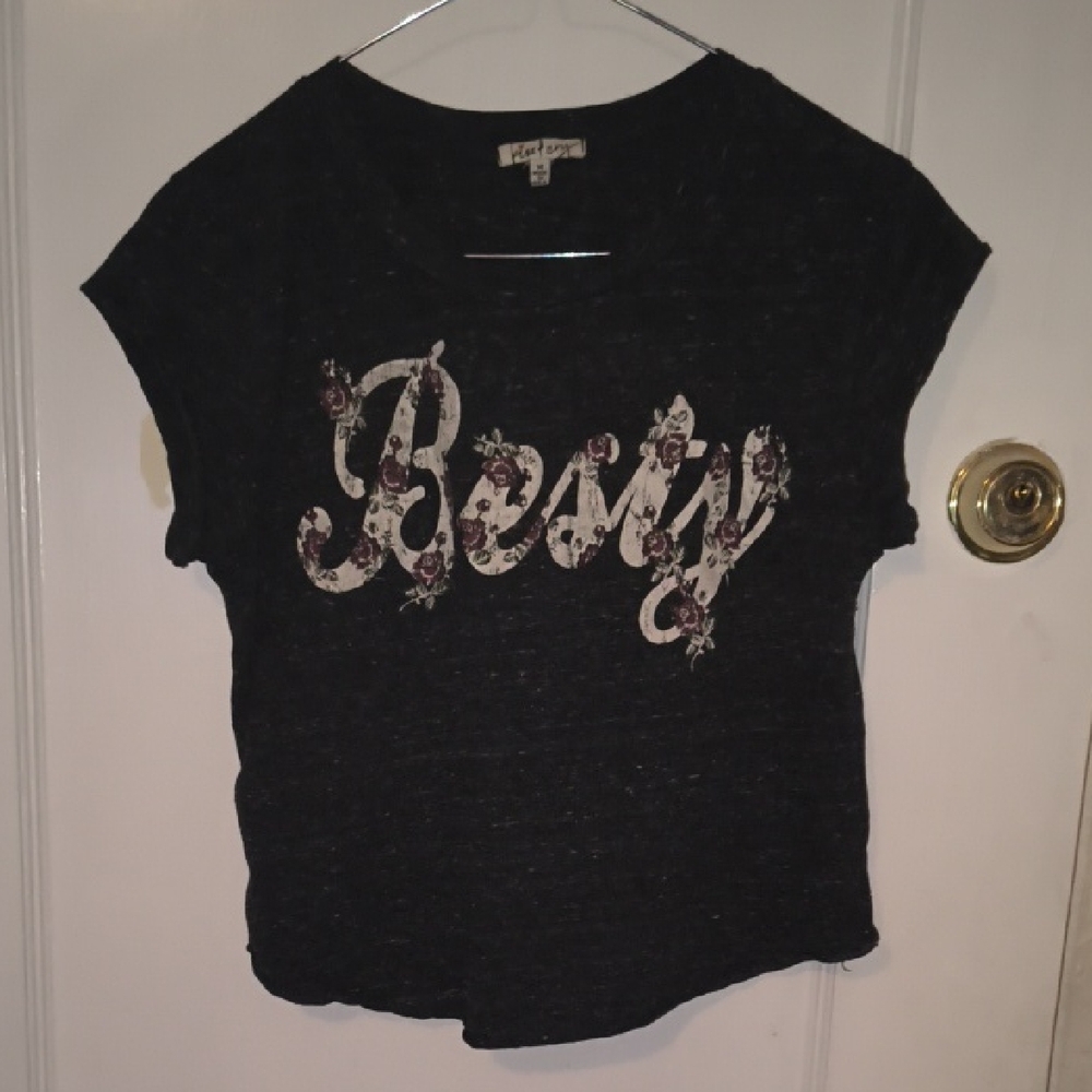 Kiss & Cry | Trendy Black 'Besty' Floral Crop Top